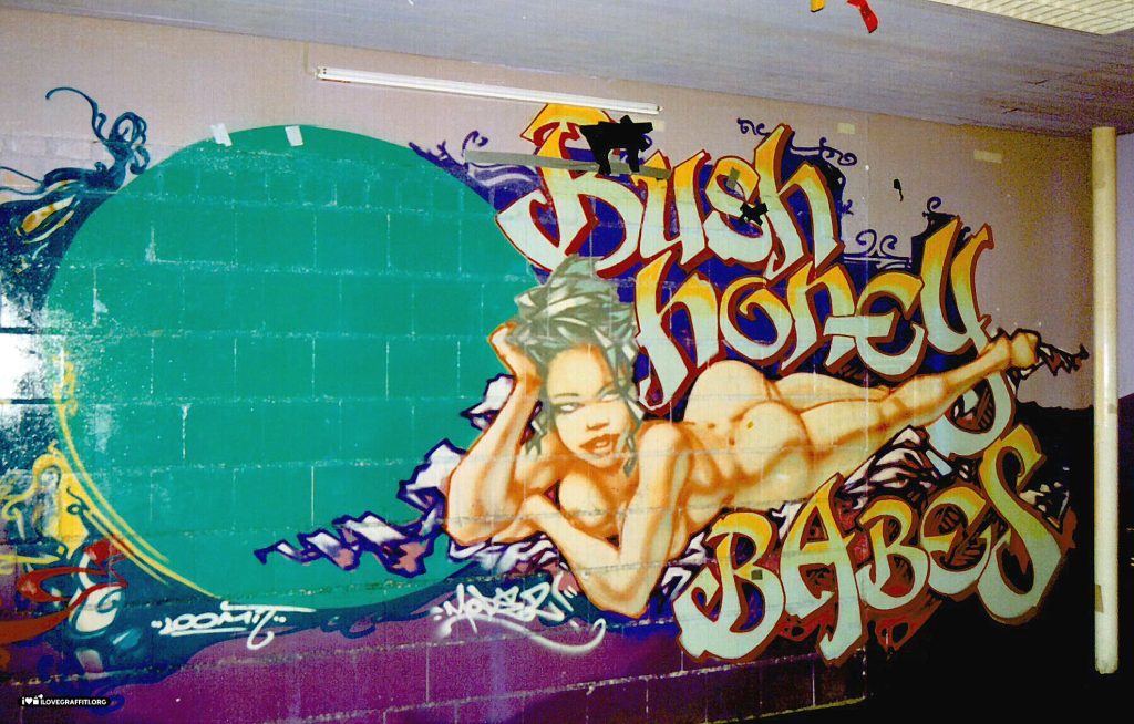 Graffiti wall in Munich Airport Riem Hall of Fame